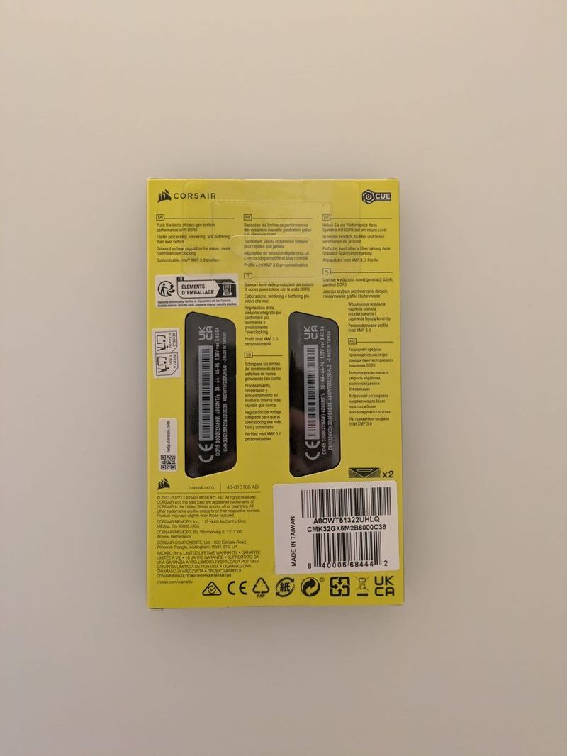 Corsair Vengeance DDR5 32GB 6000MHz SIN ABRIR afbeelding 2