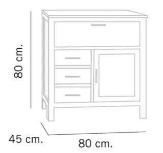 Mueble de madera con puertas de cristal