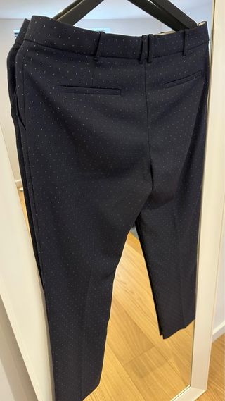 Pantalones Mango Mujer Azul Estampado