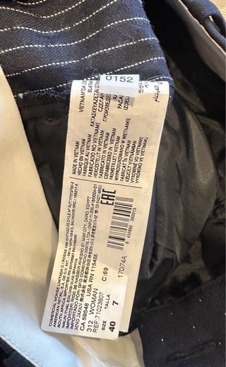 Pantalones Mango Mujer Azul Estampado