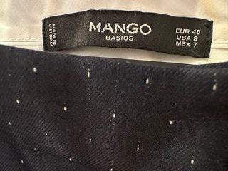 Pantalones Mango Mujer Azul Estampado