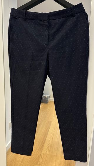 Pantalones Mango Mujer Azul Estampado