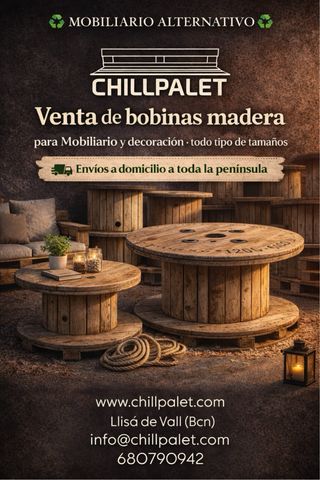 BOBINAS CARRETE MADERA CABLE CHILLPALET