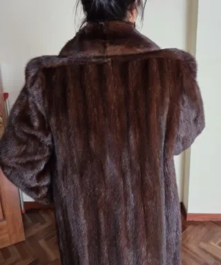 Abrigo largo mujer color marrón