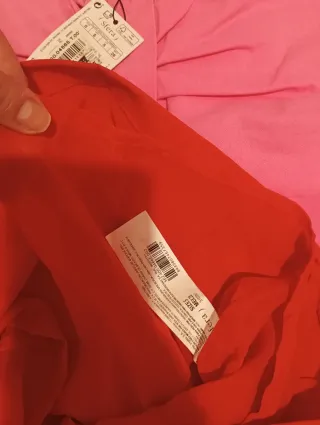 Vestido Sfera Lazo Rosa y Rojo Talla S. A Estrenar