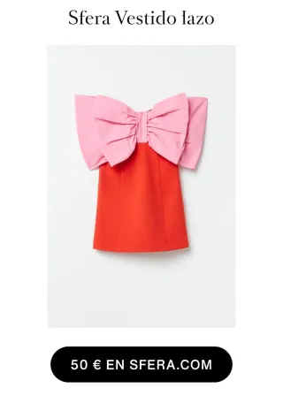 Vestido Sfera Lazo Rosa y Rojo Talla S. A Estrenar