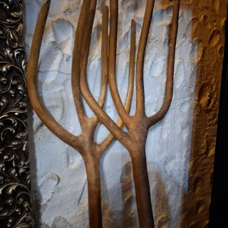 Horquillas de madera rústicas10 cada una