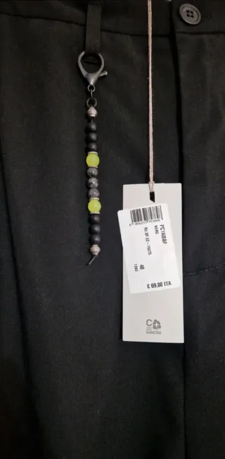 Pantaloni Imperial uomo neri con catena taglia 48