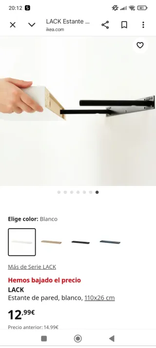 Baldas LACK blancas IKEA 110x26 cm