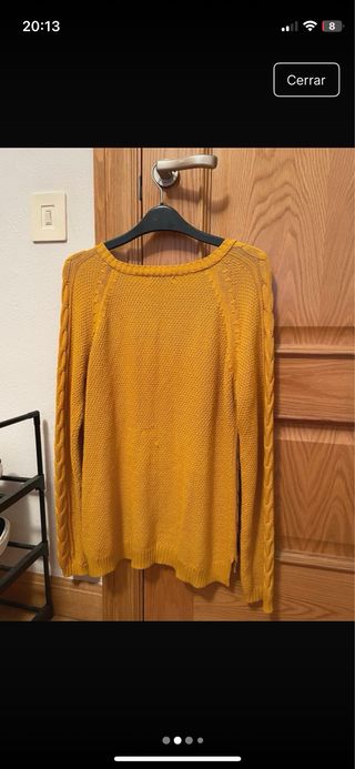 Jersey de punto amarillo trenzado