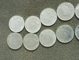 10 monedas de 1 peseta aluminio
