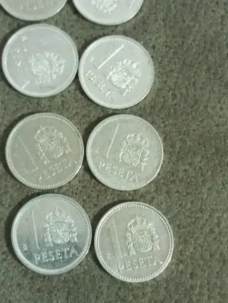 10 monedas de 1 peseta aluminio