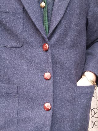 Giacca Tweed Blu Navy Lana Tweed Loden blu large