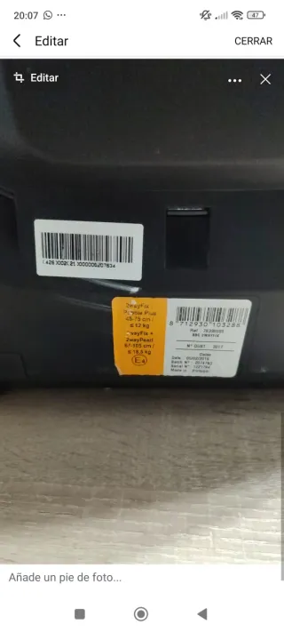 Silla bebé premium + base ISOFIX