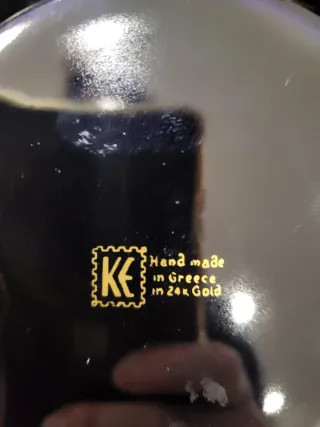 Cenicero griego azul y oro