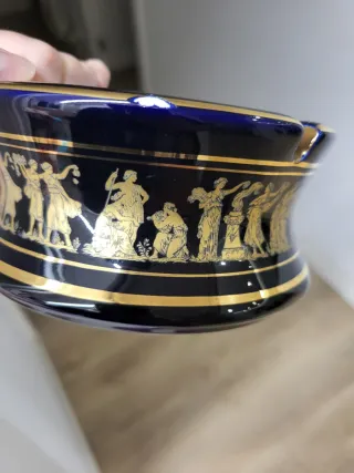 Cenicero griego azul y oro