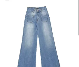 Pantalón vaquero ancho azul