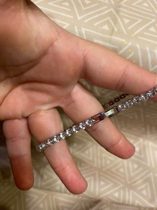 Pulsera de diamantes plata y blanco