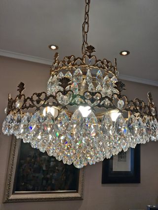 Lámpara araña cristal de roca