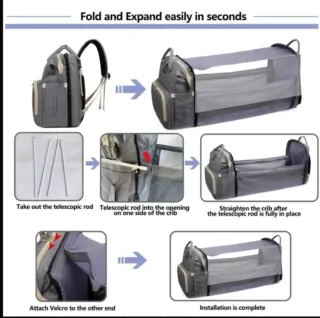 Mochila Cuna Cambiador Bebé Multifuncional