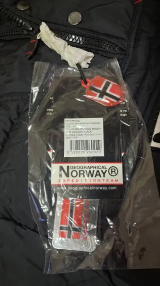 Abrigo Geographical Norway Negro Nuevo