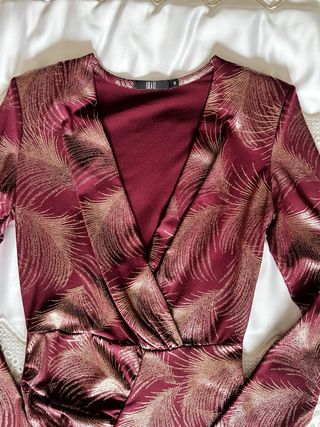 Vestido Lola Li Boda/Invitada Estampado Plumas