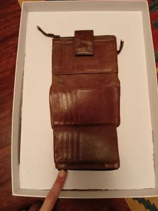 Cartera de piel Diesel marrón