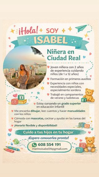 NIÑERA EN CIUDAD REAL