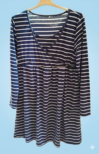 Vestido premamá rayas azul y blanco Talla M