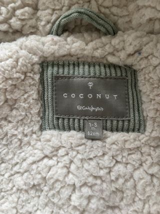 Buzo abrigo bebé coconut 1-3 meses
