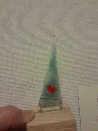 Soprammobile vela in vetro e legno