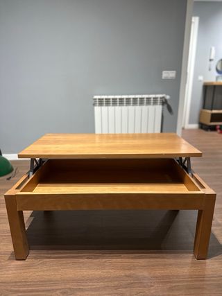 Mesa de centro elevable de madera
