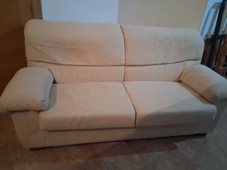 Sofá de tela beige 2 plazas
