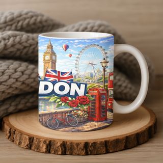 Caneca Londres Big Ben Bandeiras