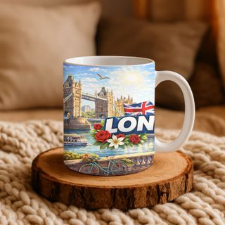 Caneca Londres Big Ben Bandeiras