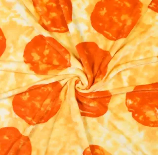 Manta redonda forro polar estampado pizza