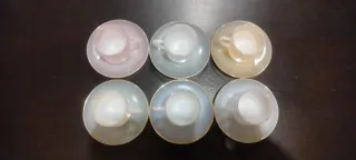 Juego 6 tazas y platos Arcopal antiguo