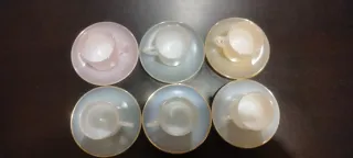 Juego 6 tazas y platos Arcopal antiguo