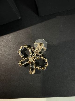 Pendientes Chanel Aro Dorado y Negro