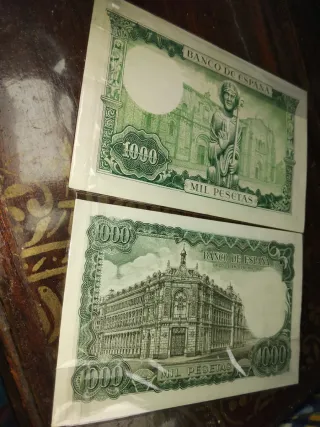Billetes antiguos de España de pesetas.