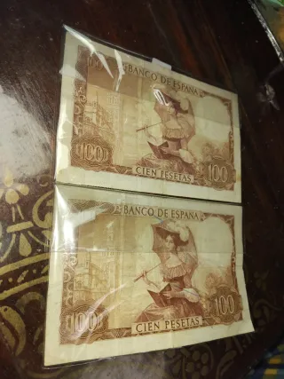 Billetes antiguos de España de pesetas.
