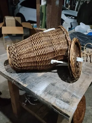 Conjunto de cestos de mimbre