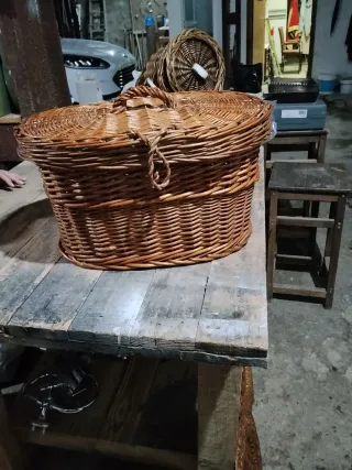 Conjunto de cestos de mimbre