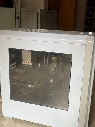 Torre PC Gaming Blanca con Luces LED Verdes