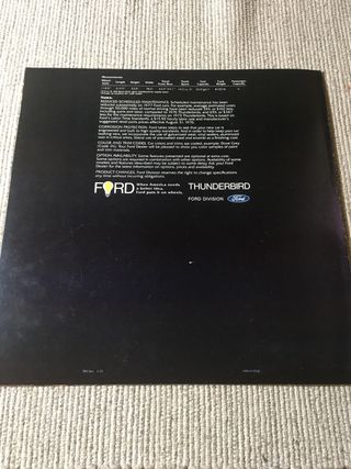 Catálogo Ford Thunderbird 1977