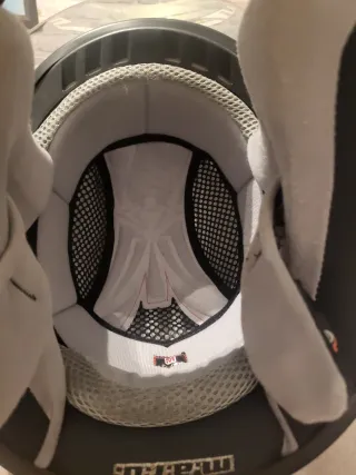 Casco Moto Marushin Mujer Plata y Blanco