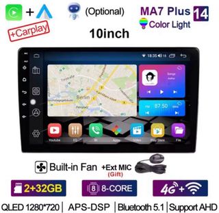 Radio Android 10 MA7 CarPlay 4G 2DIN