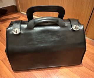 Maletín médico antiguo negro