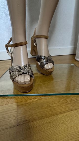 Sandali zeppa Bata cammello multicolore 40