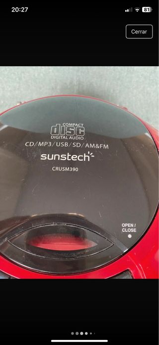 Reproductor CD USB MP3 Sunstech